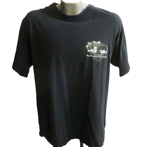 Vintage 1990's Men's Tee Large Puerto Vallarta Mexico Surf Board Graphic T-Shirt - Picture 2 of 4